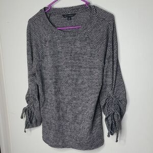 Zac & Rachel Gray Herringbone Top